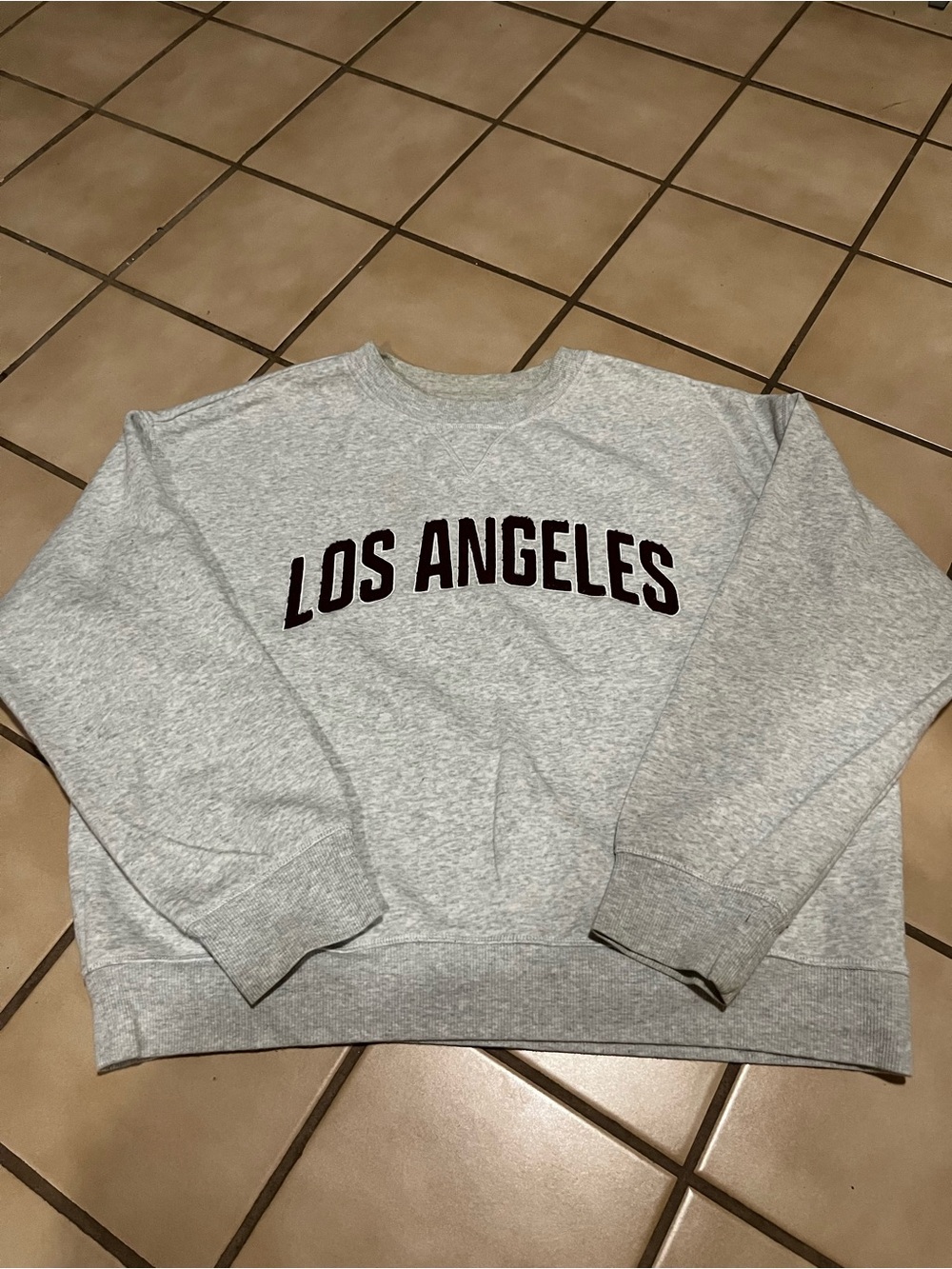 H&M Light Gray 'Los Angeles' Crewneck Sweatshirt